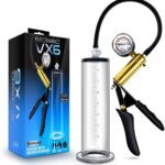 Blush Performance VX6 Male Enhancement Penis Pump System with Brass Pistol Grip, Pressure Gauge, Nterchange Compatible, 9.5 Inch Etched Acrylic Cylinder, Vacuum Release Valve - Advanced Pump for Men